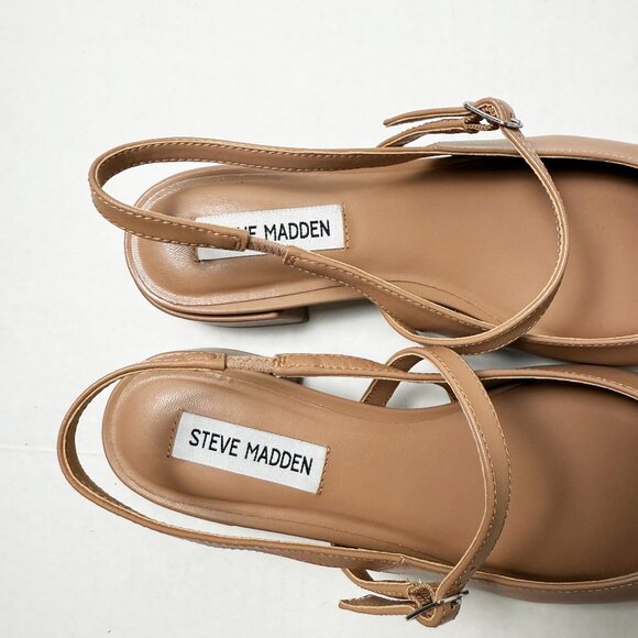 New in Box Steve Madden Christyy Tan Slingback Block Heel Pumps Women’s Size 8.5 - Picture 5 of 8